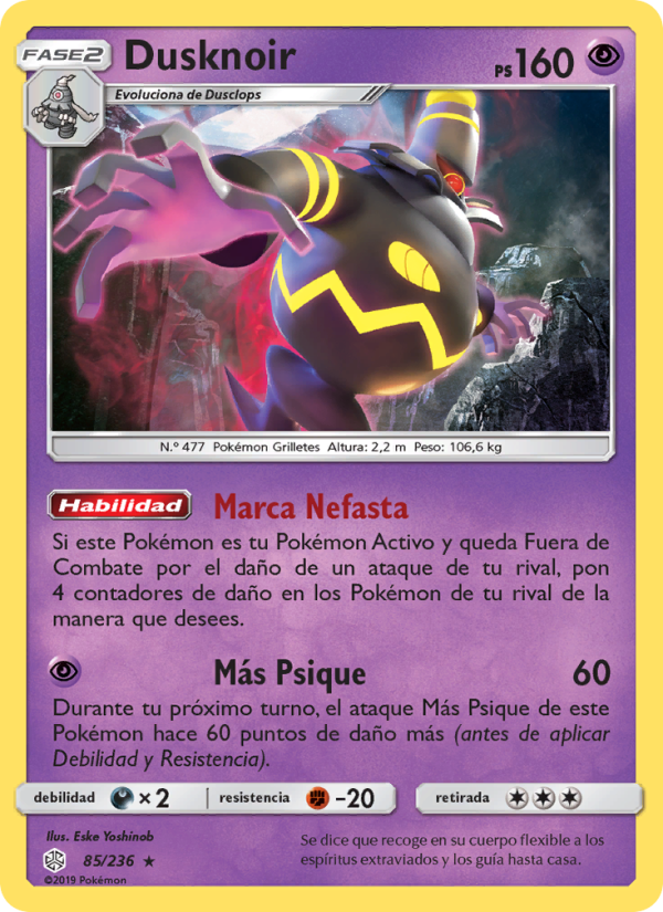 Dusknoir 85 — Cosmic Eclipse (Spanish Pokémon TCG card)