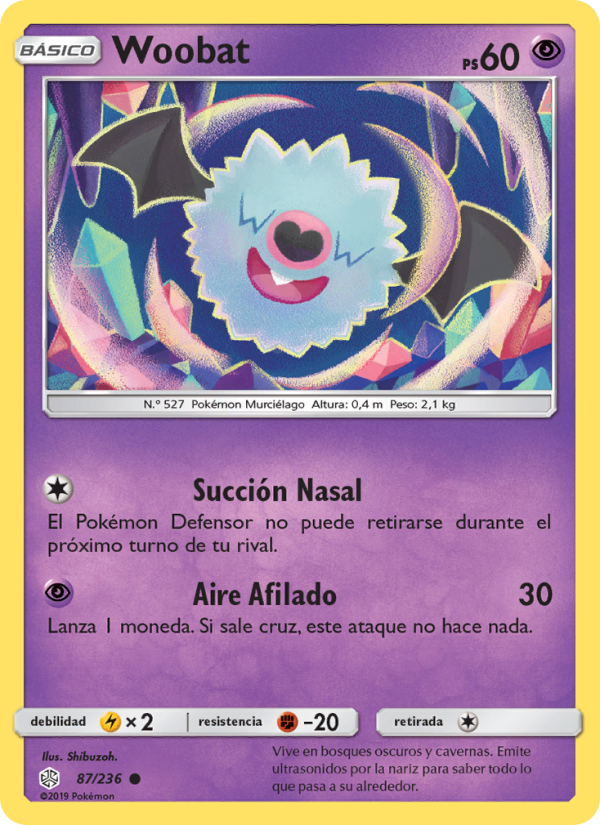 Woobat 87 — Cosmic Eclipse (Spanish Pokémon TCG card)