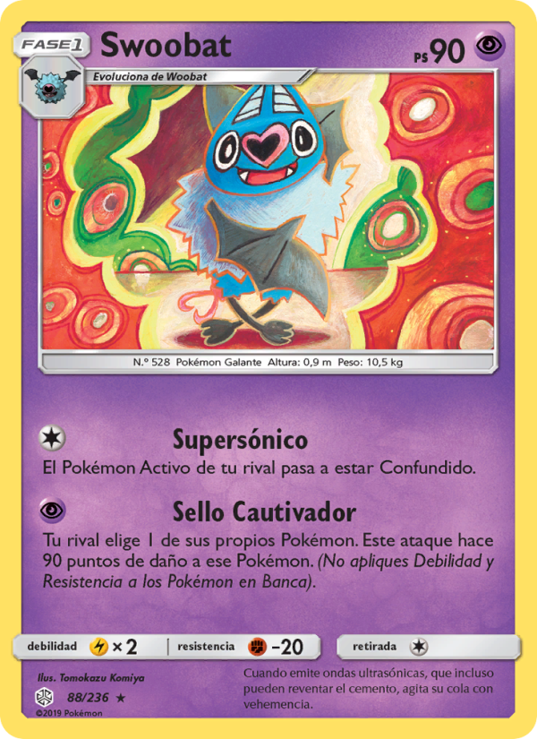 Swoobat 88 — Cosmic Eclipse (Spanish Pokémon TCG card)