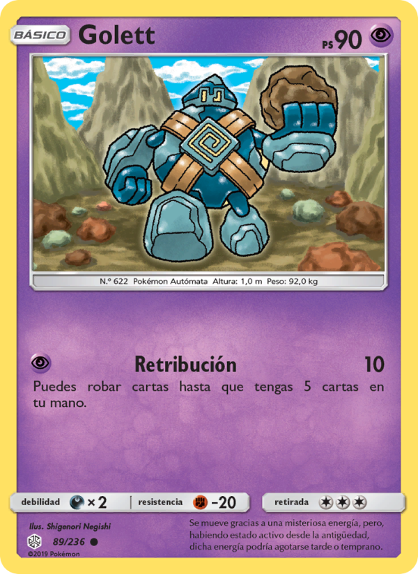 Golett 89 — Cosmic Eclipse (Spanish Pokémon TCG card)