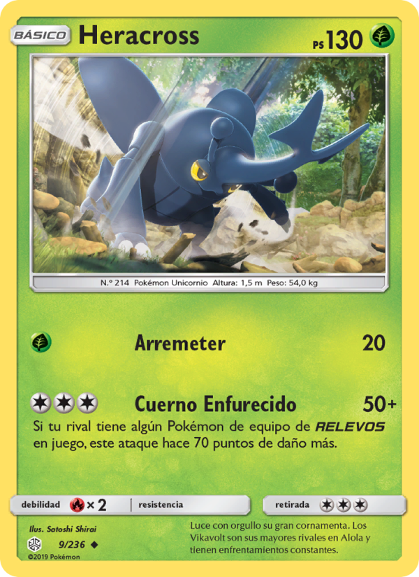 Heracross 9 — Cosmic Eclipse (Spanish Pokémon TCG card)
