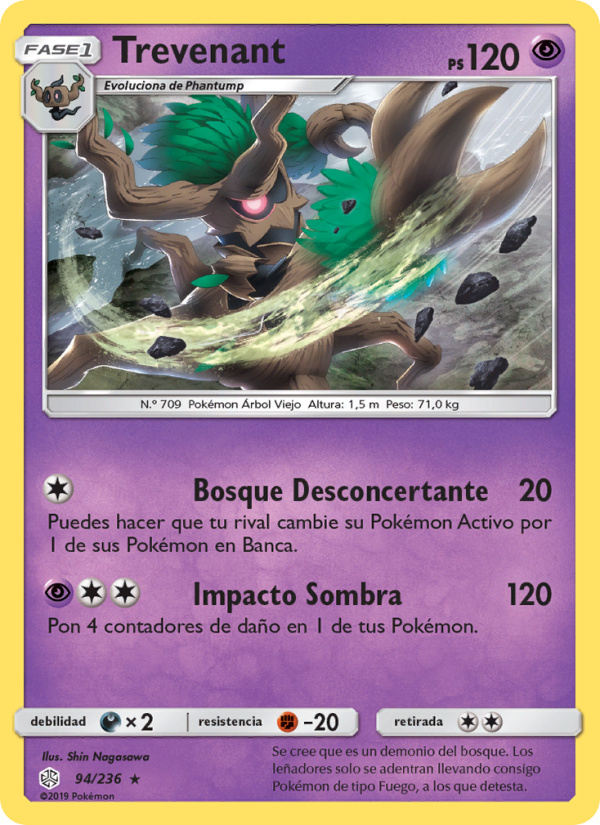 Trevenant 94 — Cosmic Eclipse (Spanish Pokémon TCG card)