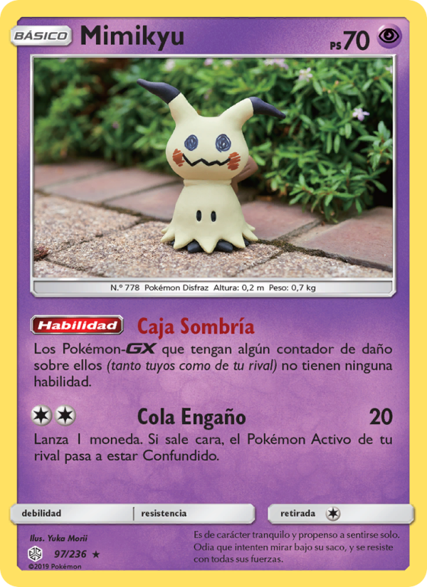 Mimikyu 97 — Cosmic Eclipse (Spanish Pokémon TCG card)