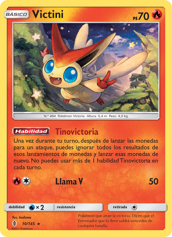 Victini 10 — Guardians Rising (Spanish Pokémon TCG card)