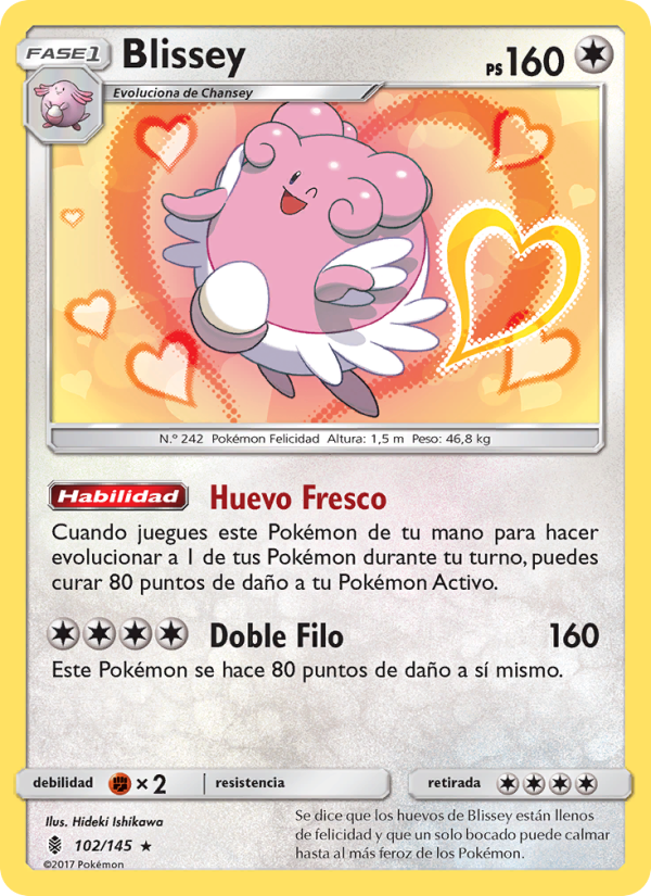 Blissey 102 — Guardians Rising (Spanish Pokémon TCG card)