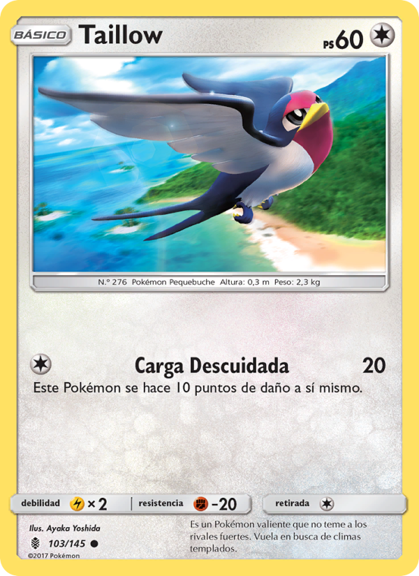 Taillow 103 — Guardians Rising (Spanish Pokémon TCG card)