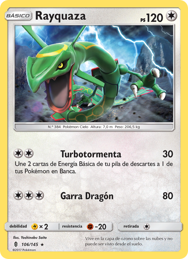 Rayquaza 106 — Guardians Rising (Spanish Pokémon TCG card)