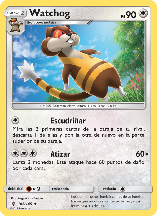 Watchog 108 — Guardians Rising (Spanish Pokémon TCG card)