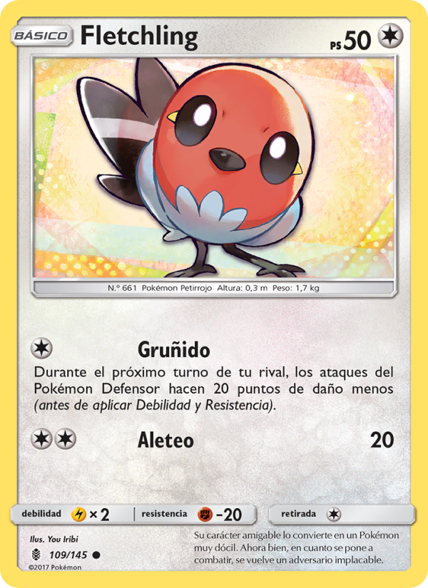 Fletchling 109 — Guardians Rising (Spanish Pokémon TCG card)