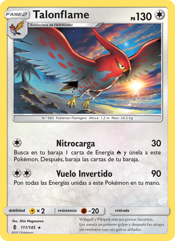 Talonflame 111 — Guardians Rising (Spanish Pokémon TCG card)
