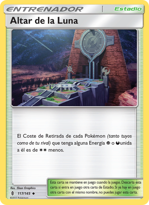 Altar de la Luna 117 — Guardians Rising (Spanish Pokémon TCG card)
