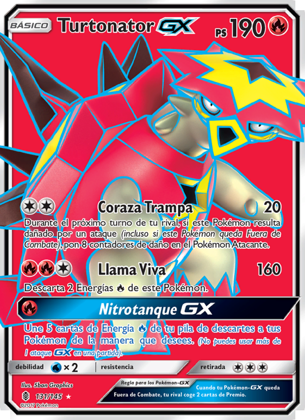 Turtonator GX 131 — Guardians Rising (Spanish Pokémon TCG card)