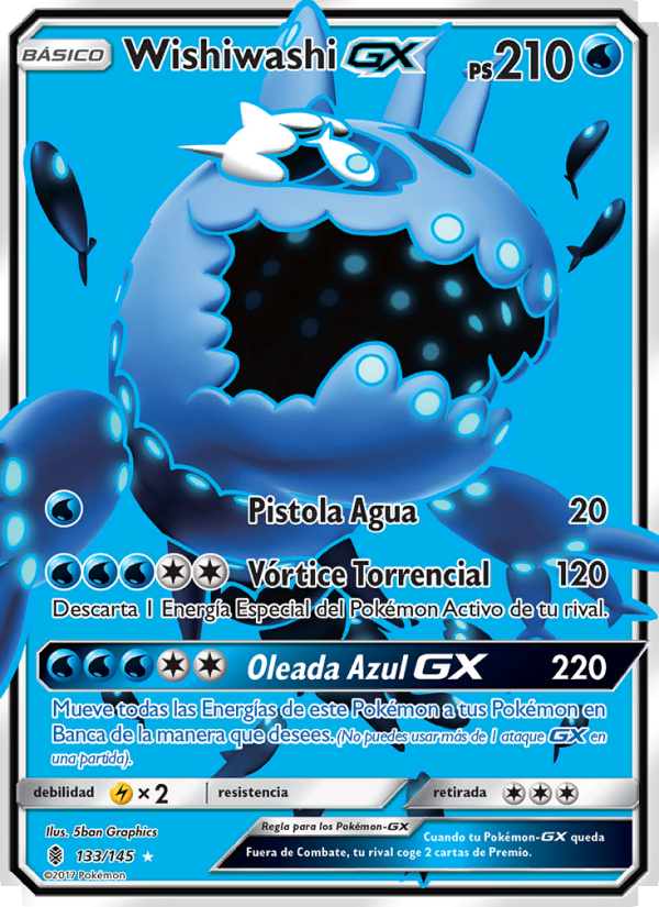 Wishiwashi GX 133 — Guardians Rising (Spanish Pokémon TCG card)