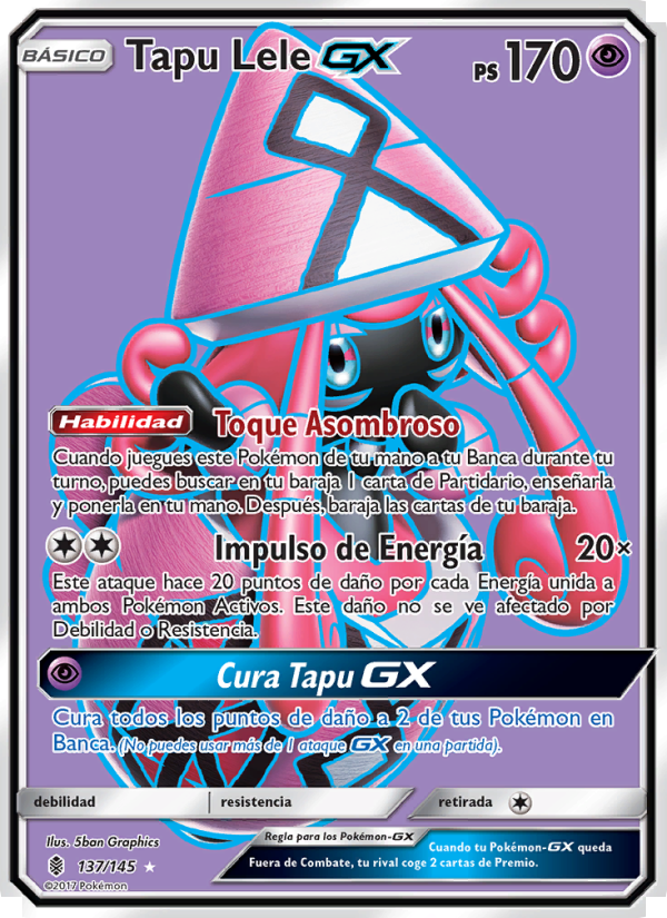 Tapu Lele GX 137 — Guardians Rising (Spanish Pokémon TCG card)