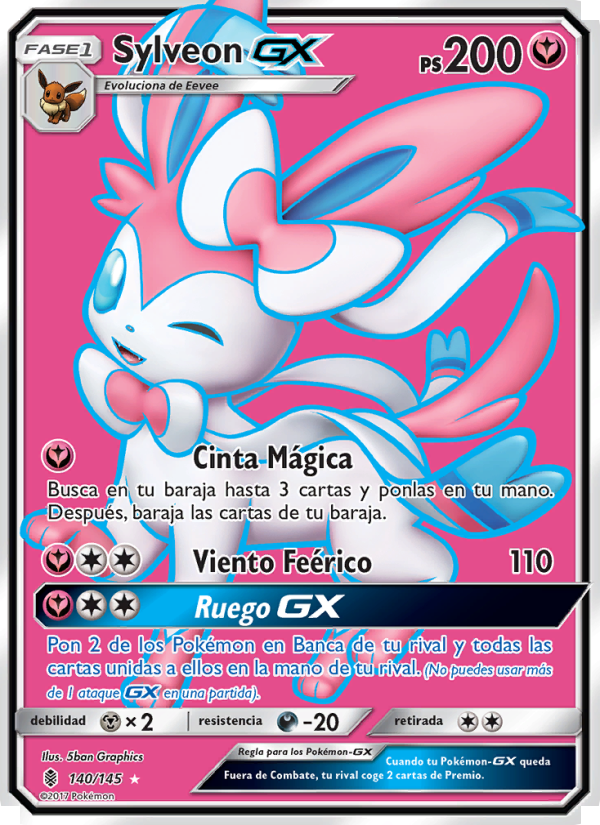 Sylveon GX 140 — Guardians Rising (Spanish Pokémon TCG card)