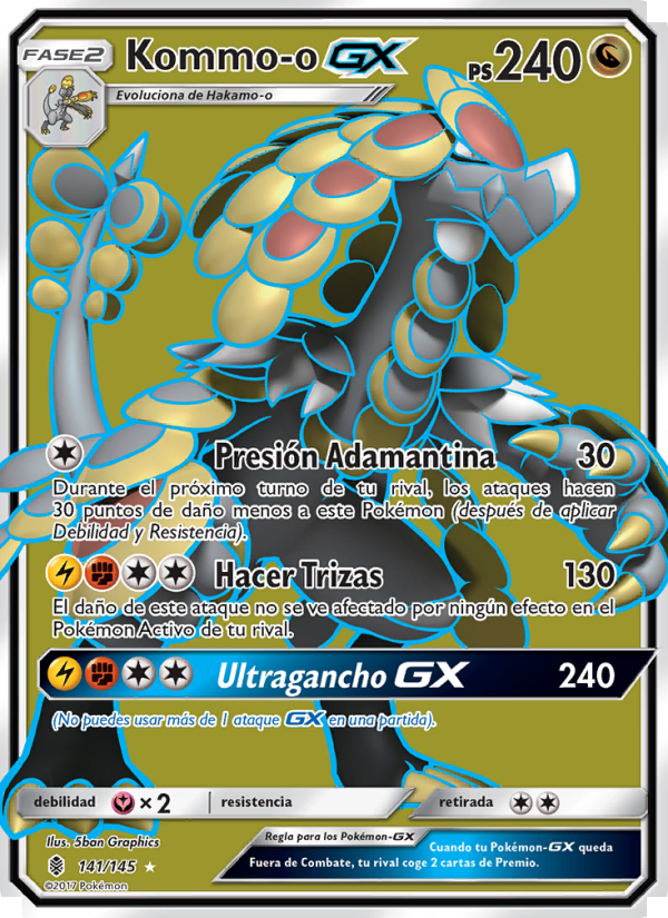 Kommo-o GX 141 — Guardians Rising (Spanish Pokémon TCG card)