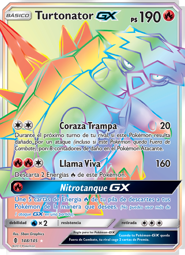 Turtonator GX 148 — Guardians Rising (Spanish Pokémon TCG card)