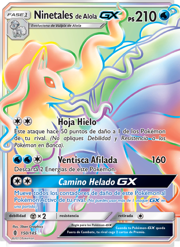 Ninetales de Alola GX 150 — Guardians Rising (Spanish Pokémon TCG card)