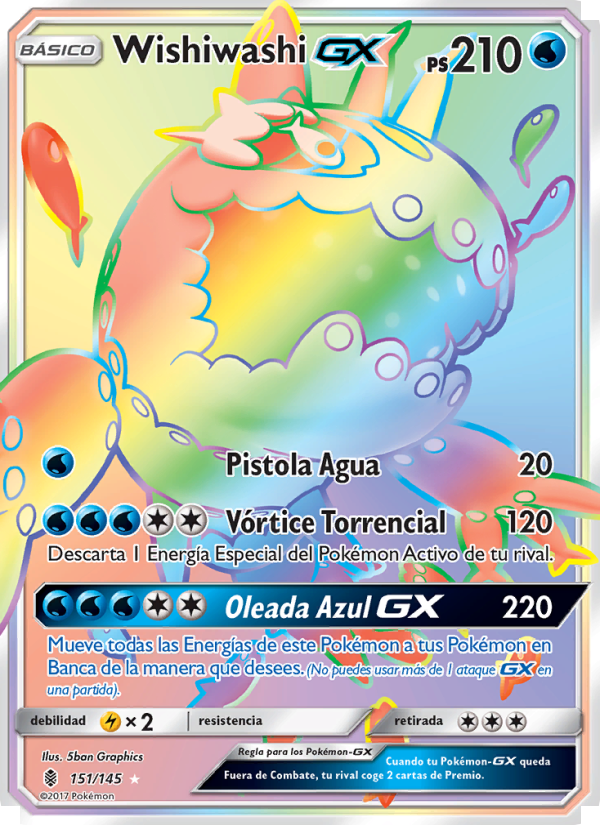 Wishiwashi GX 151 — Guardians Rising (Spanish Pokémon TCG card)