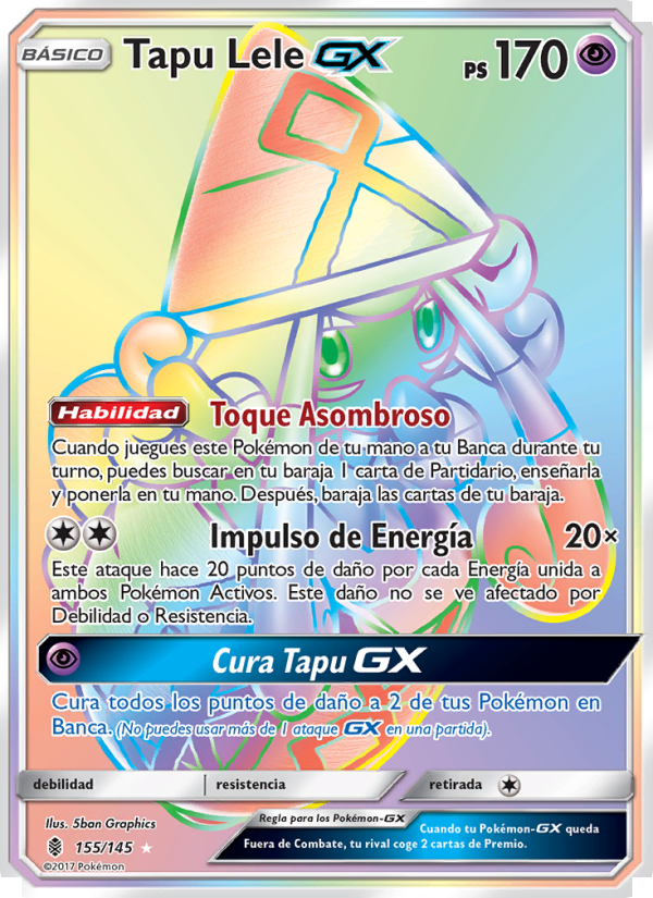 Tapu Lele GX 155 — Guardians Rising (Spanish Pokémon TCG card)