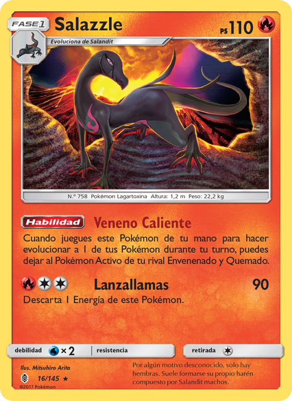 Salazzle 16 — Guardians Rising (Spanish Pokémon TCG card)