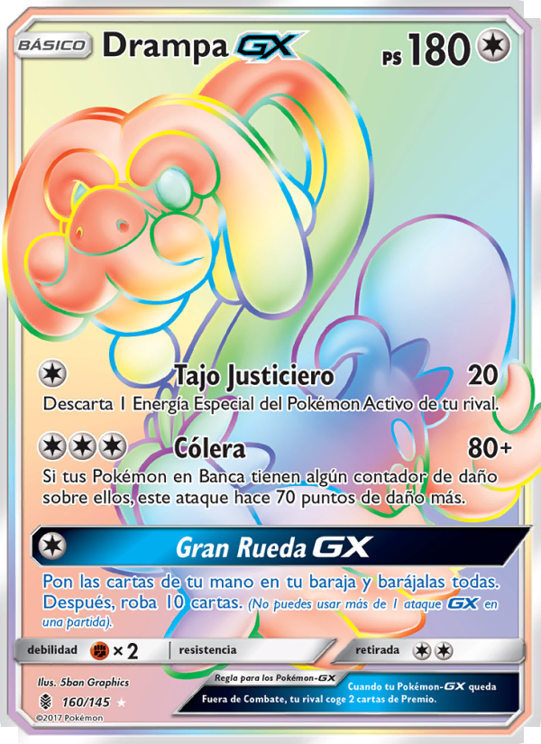 Drampa GX 160 — Guardians Rising (Spanish Pokémon TCG card)