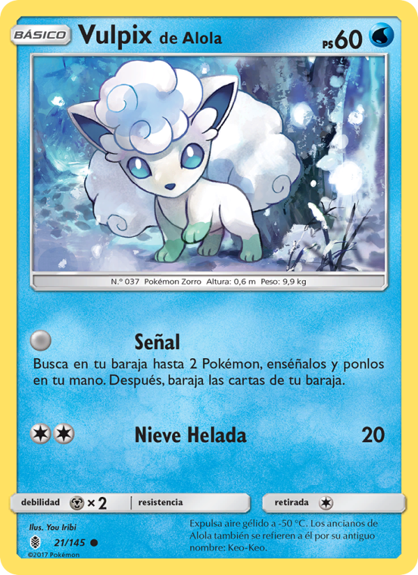 Vulpix de Alola 21 — Guardians Rising (Spanish Pokémon TCG card)