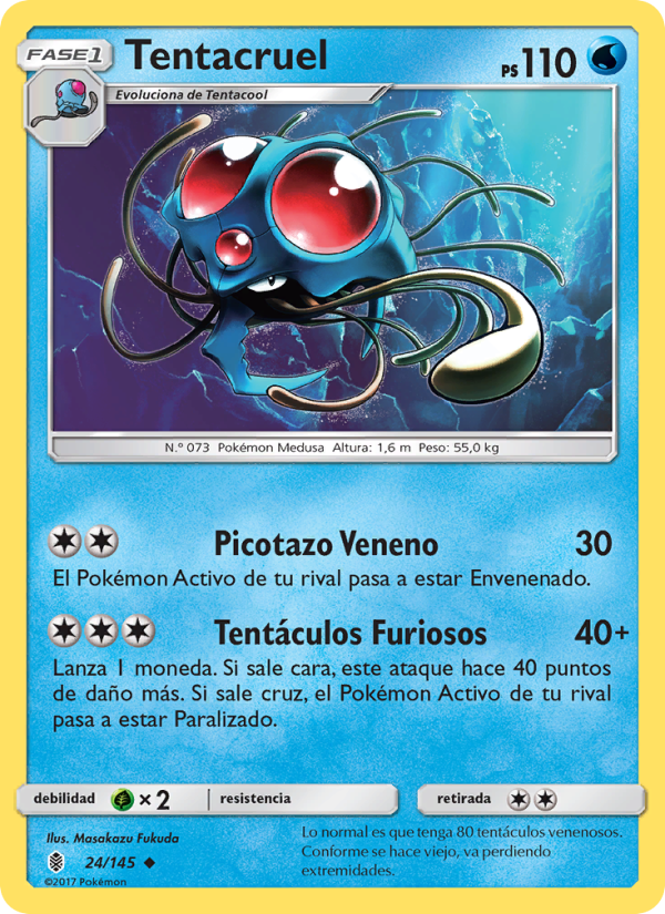 Tentacruel 24 — Guardians Rising (Spanish Pokémon TCG card)