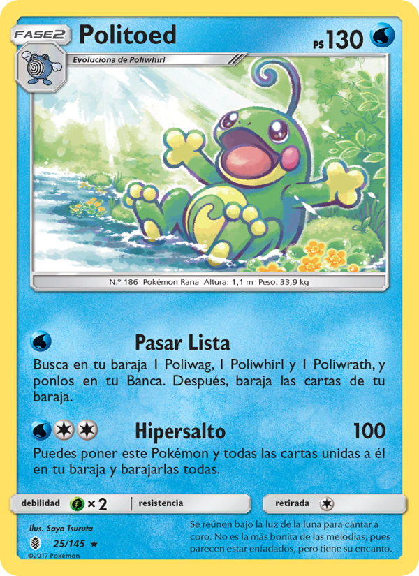 Politoed 25 — Guardians Rising (Spanish Pokémon TCG card)