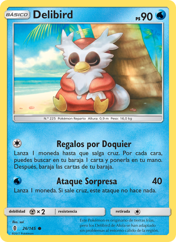 Delibird 26 — Guardians Rising (Spanish Pokémon TCG card)