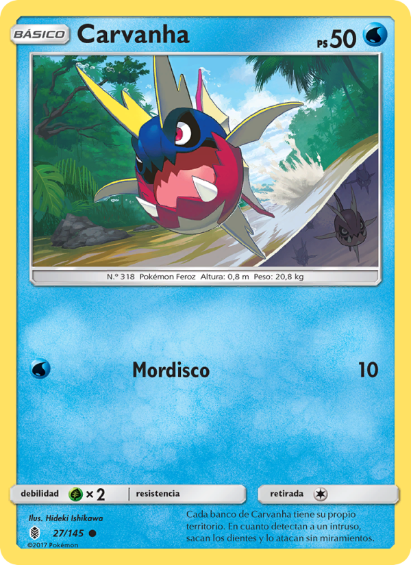 Carvanha 27 — Guardians Rising (Spanish Pokémon TCG card)