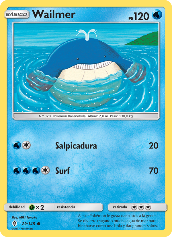 Wailmer 29 — Guardians Rising (Spanish Pokémon TCG card)