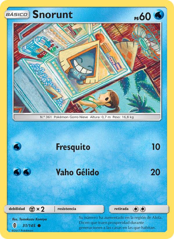 Snorunt 31 — Guardians Rising (Spanish Pokémon TCG card)