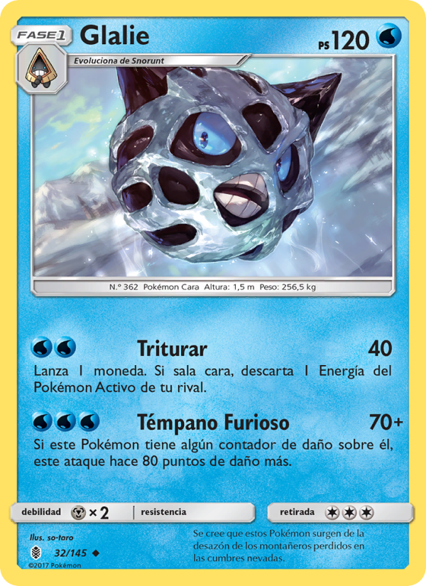 Glalie 32 — Guardians Rising (Spanish Pokémon TCG card)
