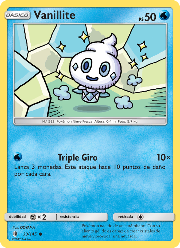 Vanillite 33 — Guardians Rising (Spanish Pokémon TCG card)