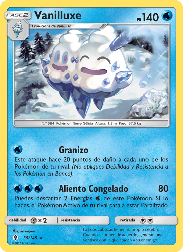 Vanilluxe 35 — Guardians Rising (Spanish Pokémon TCG card)