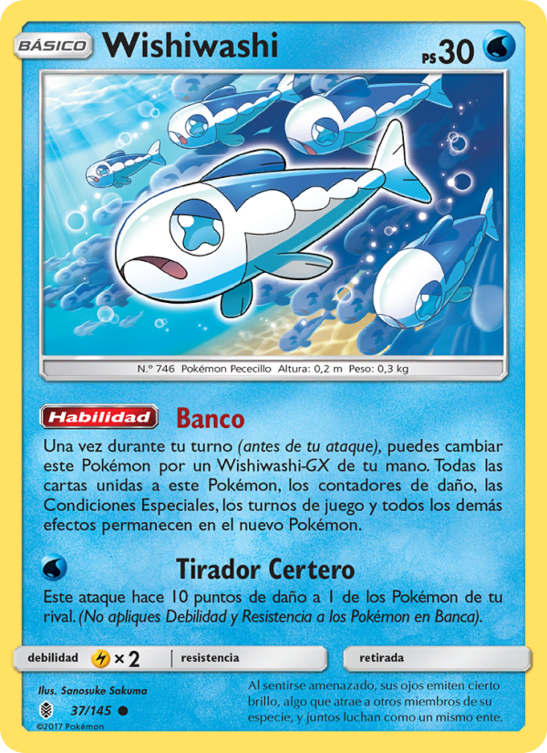 Wishiwashi 37 — Guardians Rising (Spanish Pokémon TCG card)