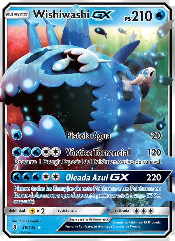 Wishiwashi GX 38 — Guardians Rising (Spanish Pokémon TCG card)
