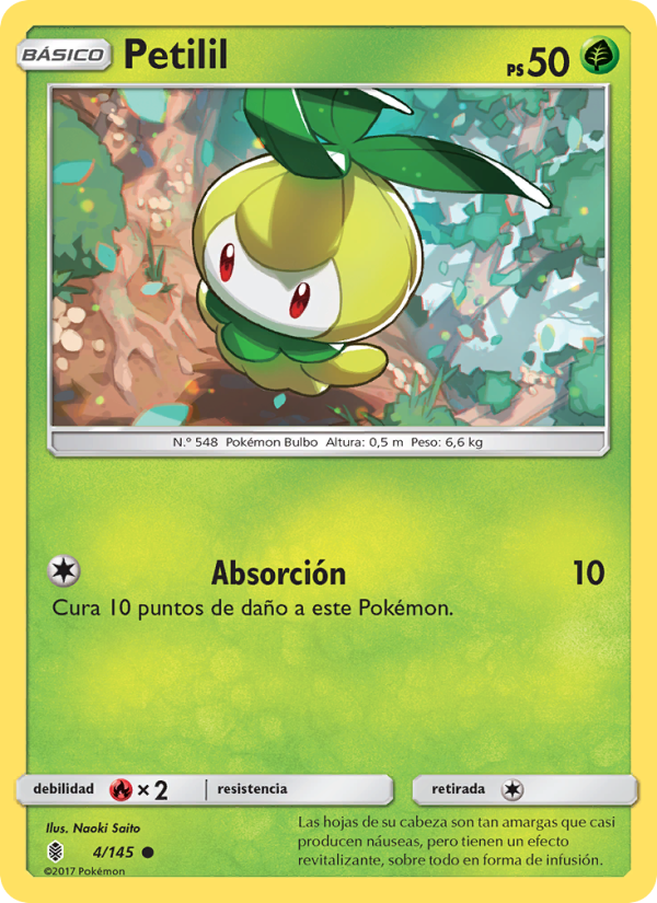 Petilil 4 — Guardians Rising (Spanish Pokémon TCG card)