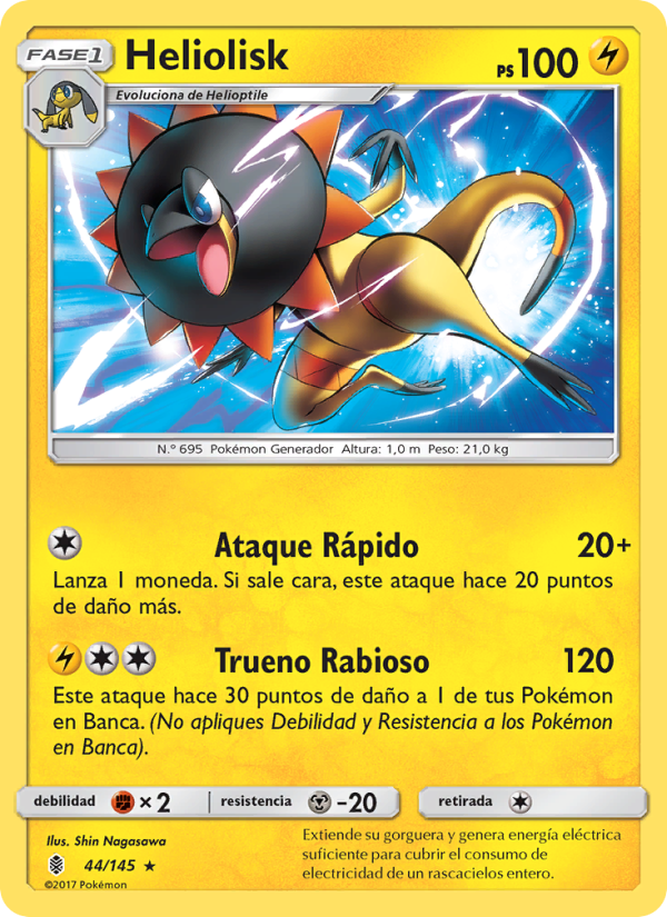 Heliolisk 44 — Guardians Rising (Spanish Pokémon TCG card)