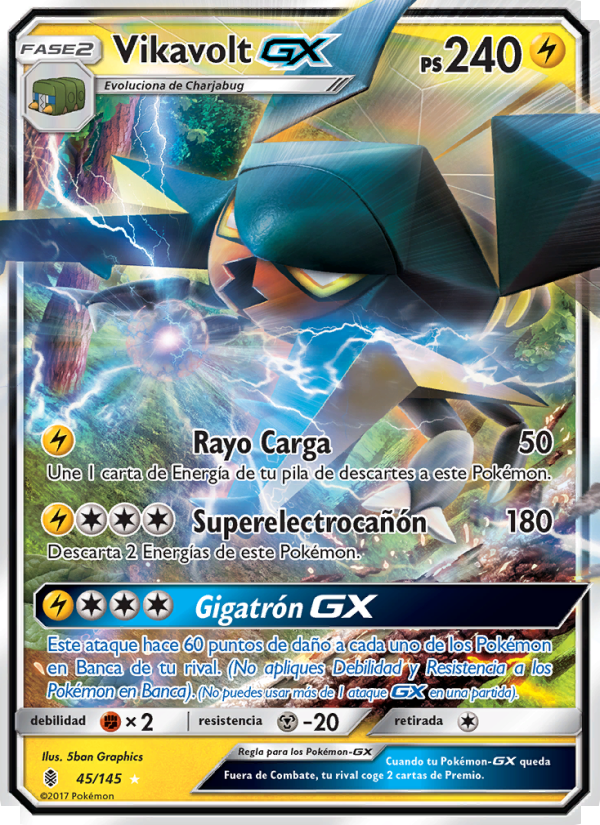 Vikavolt GX 45 — Guardians Rising (Spanish Pokémon TCG card)