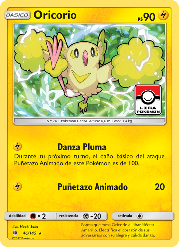 Oricorio 46 — Guardians Rising (Spanish Pokémon TCG card)