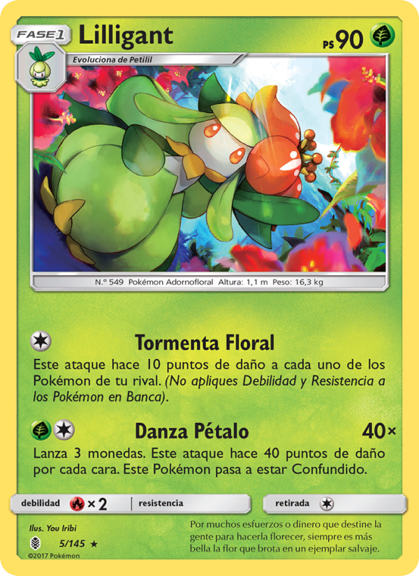Lilligant 5 — Guardians Rising (Spanish Pokémon TCG card)