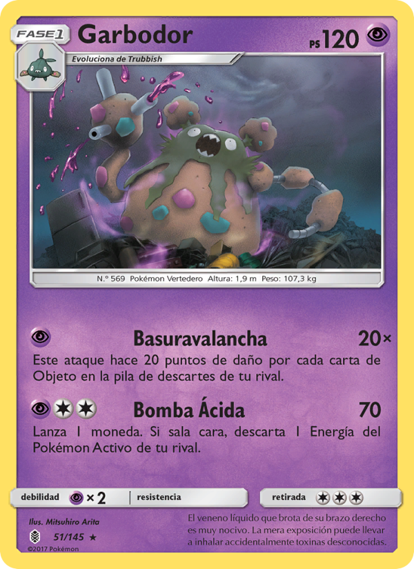 Garbodor 51 — Guardians Rising (Spanish Pokémon TCG card)