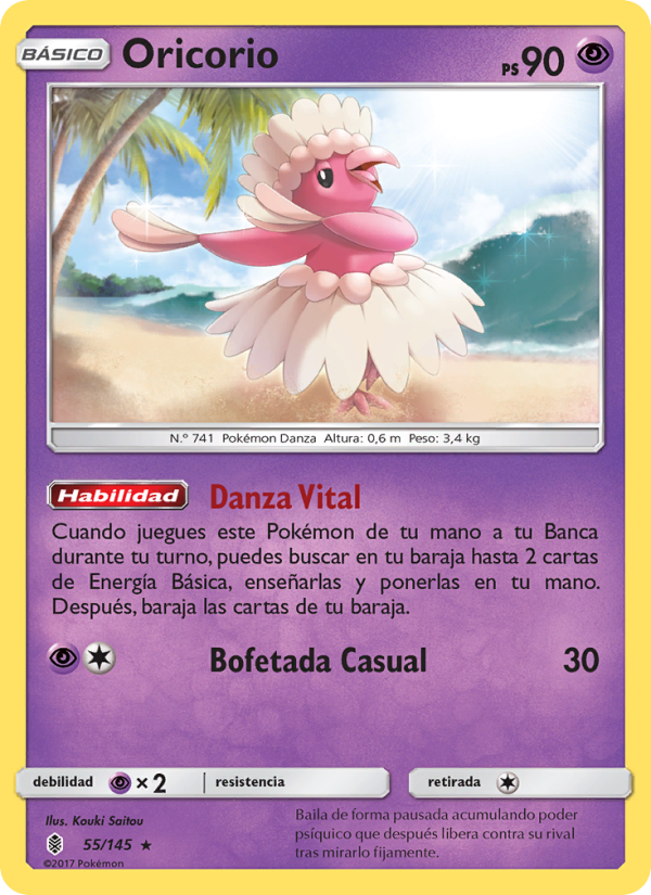 Oricorio 55 — Guardians Rising (Spanish Pokémon TCG card)