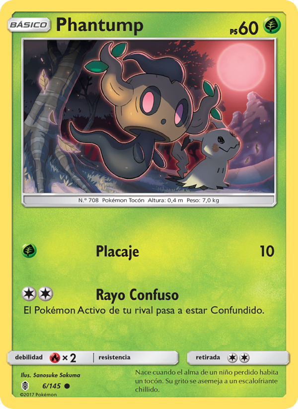 Phantump 6 — Guardians Rising (Spanish Pokémon TCG card)
