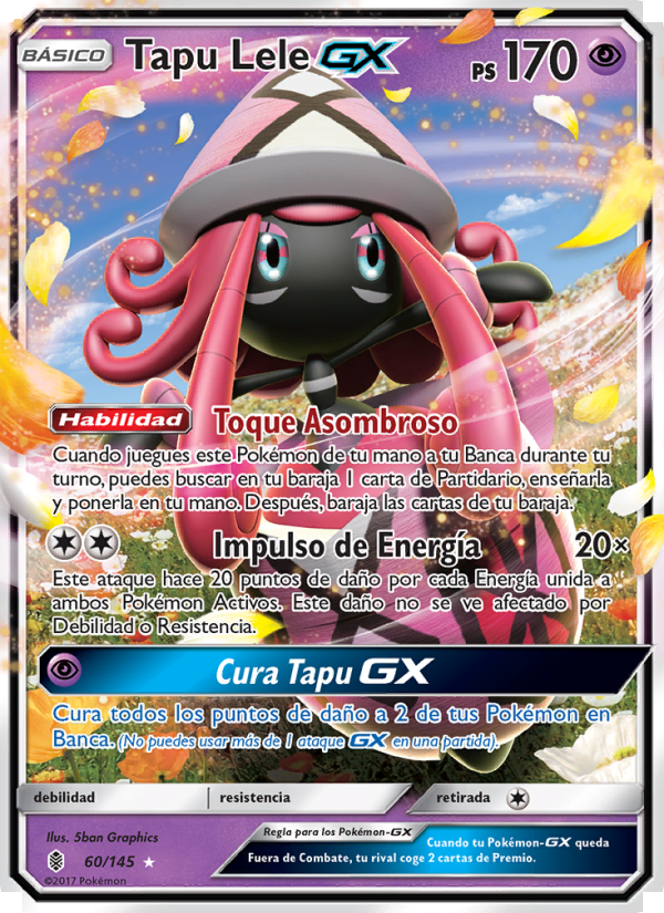 Tapu Lele GX 60 — Guardians Rising (Spanish Pokémon TCG card)