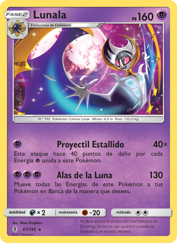 Lunala 61 — Guardians Rising (Spanish Pokémon TCG card)