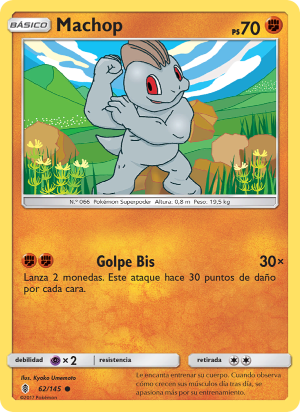 Machop 62 — Guardians Rising (Spanish Pokémon TCG card)
