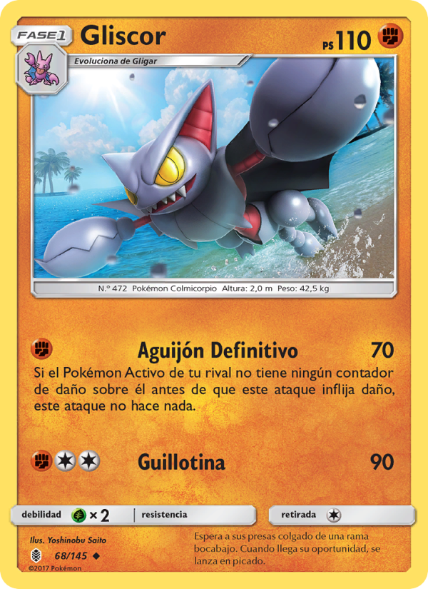 Gliscor 68 — Guardians Rising (Spanish Pokémon TCG card)